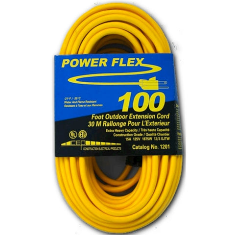 CEP 93101 100' Power Flex Extension Cord – Twist Lock, 2 Pack